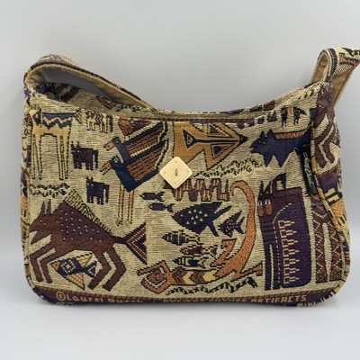 Laurel Burch Tapestry Handbag Purse Ancient Future Artifacts Vintage