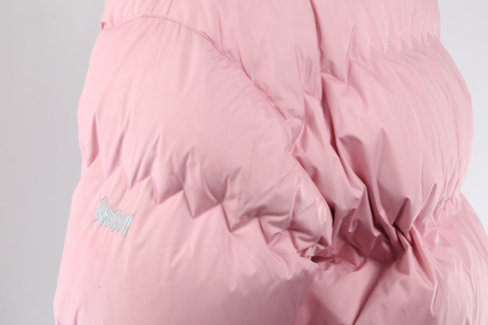 Bombshell Pink Down Puffer Winter Jacket Quilted … - image 9