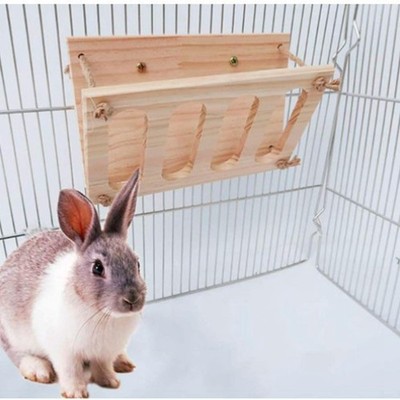 Holz Kaninchen Heu Futterautomat Krippe Käfig Zubehör Futterspender Hamster Napf
