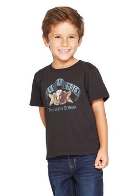 Toddler Boys Guns N Roses Short Sleeve T-Shirt (Black, 12M 18M 2T 3T 4T 5T)