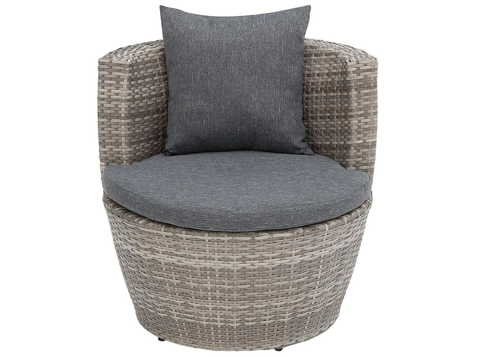 Designer Rattan Gartenmöbel Set 2 Sitzer Sitzgarnitur Lounge grau für Balkon - Bild 4 von 4