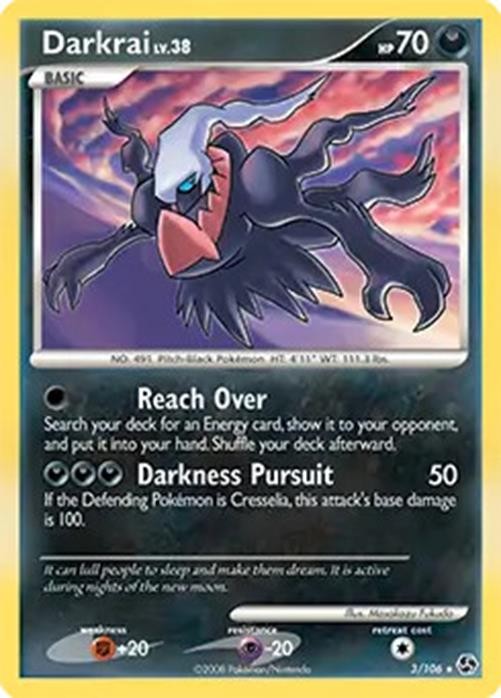 Darkrai - 3/106 - Pokemon Great Encounters Holo Card HP