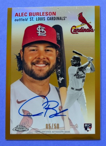 2023 Topps Chrome Platinum /50 Gold Alec Burleson Rookie Auto #CPA-ABU