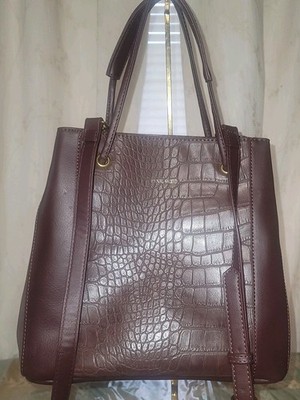 Pixie Mood Crossbody Handbag Brown Croc Vegan Leather- No sign of wear
