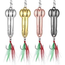 Angelköder Metall Mini 4er Set bunt lustig Geschenk Angela Zubehör