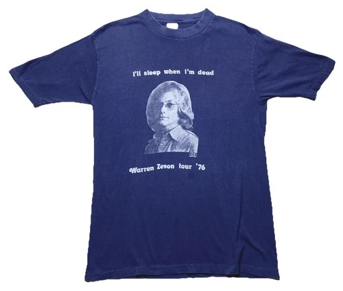 Warren Zevon t shirt large Elektra Asylum Recor 1970s vintage concert t-shirt, vintage, size L, single stitch, B+ condition