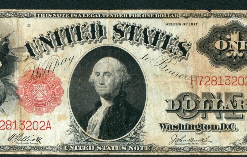 $1 1917 United States Note Legal Tender - Sawhorse ** PAPER CURRENCY