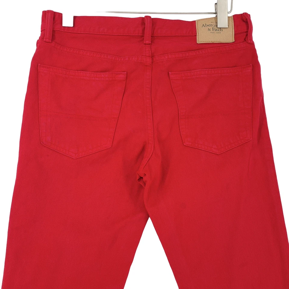 Abercrombie & Fitch Jeans Vintage Skinny Homme Slim W32 L34 Rouge Denim - Photo 3/4