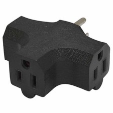 Triple Tap 90 Degree Adapter 15 AMP, Black