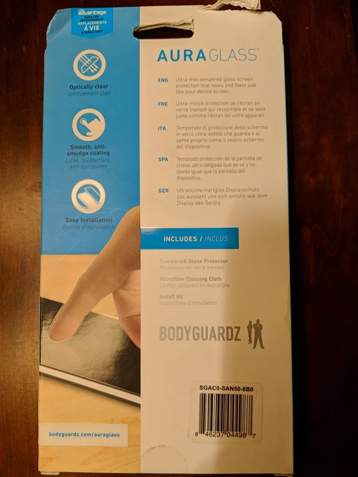 BodyGuardz AuraGlass Tempered Glass Screen Protector Samsung Galaxy Note 5-Clear - Image 2 of 2