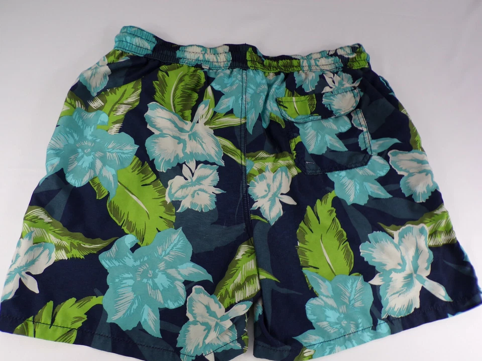 Baús de natação havaianos vintage Merona masculino grande azul verde poli cintura elástica  - Imagem 2 de 4