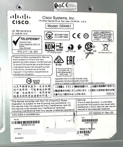 Cisco ISR 4461 ISR4461/K9 V02 4400 Series Dual AC Integrated Services Router - Photo 19/20