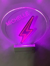 Lightning Bolt Night Light Personalized LED Wall Plug In Multi Dusk Dawn Sensor