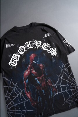 トップス darc sport SPIDER MAN OVERSIZED TEE Darc Sport x Marvel Spider-Man WITH GREAT POWER Oversized Tee Size