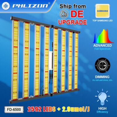 Phlizon FD6500 640W LED Grow Light Vollspektrum Indoor Plant Veg Samsung LED Bar
