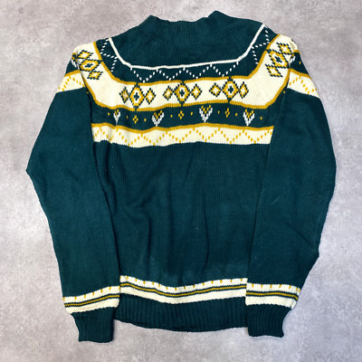 JC Penney Strickpullover Damen Large Nordic Fair Isle Pullover Sweater, grün
