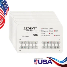 USA AZDENT Dental Orthodontic Metal Brackets Braces Standard MBT.022 Hooks 3