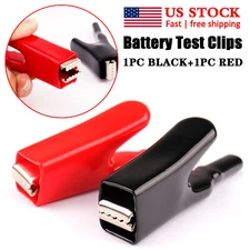 2x 50A Sheathed Alligator Clips for Electrical Jumper Wire Clamp Voltage Test US