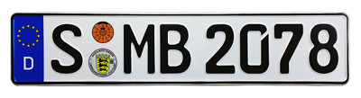 #ad #ad Mercedes Stuttgart Rear German License Plate by Z Plates wtih Unique Number NEW $39.99
