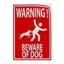 Industrial Decals Vertical Vinyl Stickers Warning Beware of Dog Sign Safety