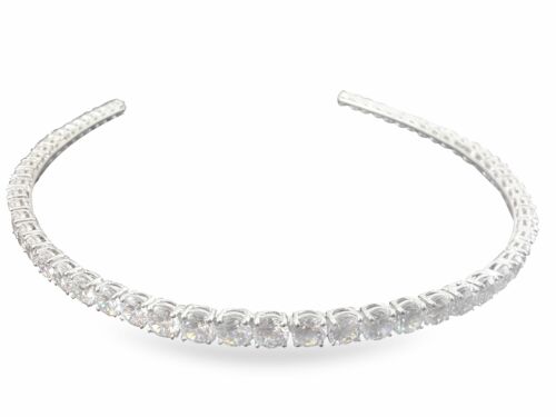 925 Sterling Silver Hair Head  Cubic Zirconia  Hairband Women - Picture 1 of 5