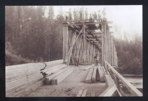 REAL PHOTO WALTERVILLE OREGON MCKENZIE RIVER BRIDGE CONSTUCTION POSTCARD COPY - Picture 1 of 1