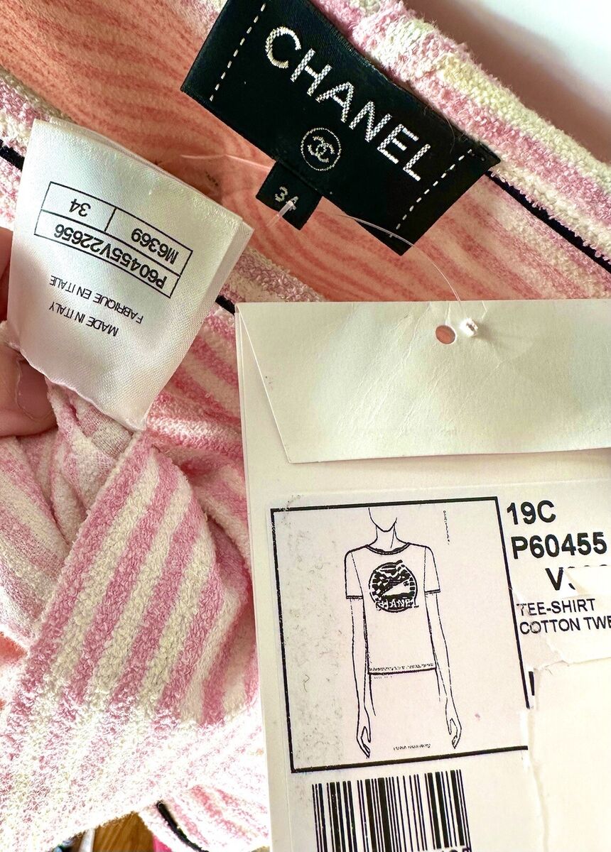 2K New Chanel 2019 Pink La Pausa 34 36 2 4 Stripe Sweater 2K New Chanel 2019 Pink La Pausa 34 36 2 4 Stripe Sweater
