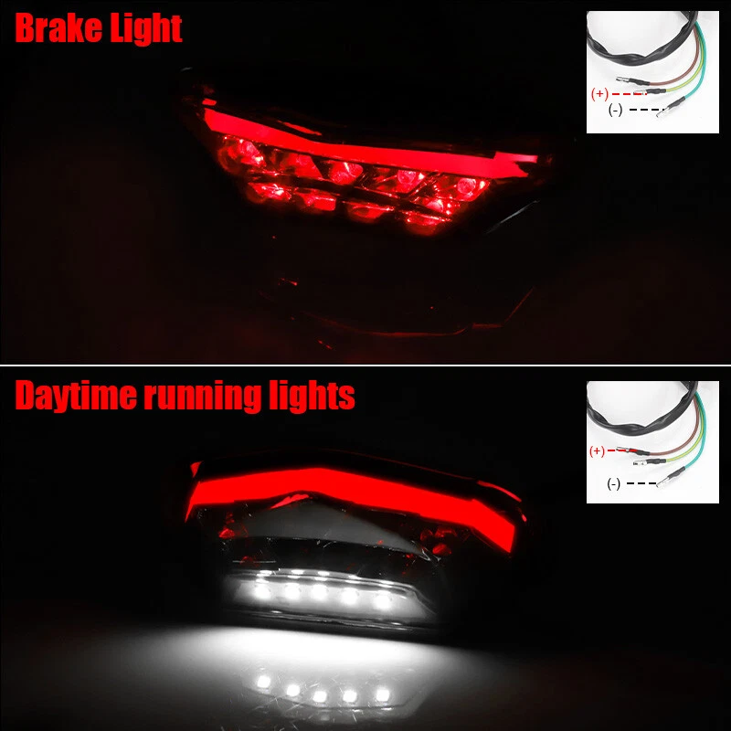 Luz trasera LED para motocicleta intermitente freno trasero parada DRL lámpara moto todoterreno ATV Foto 4 de 4