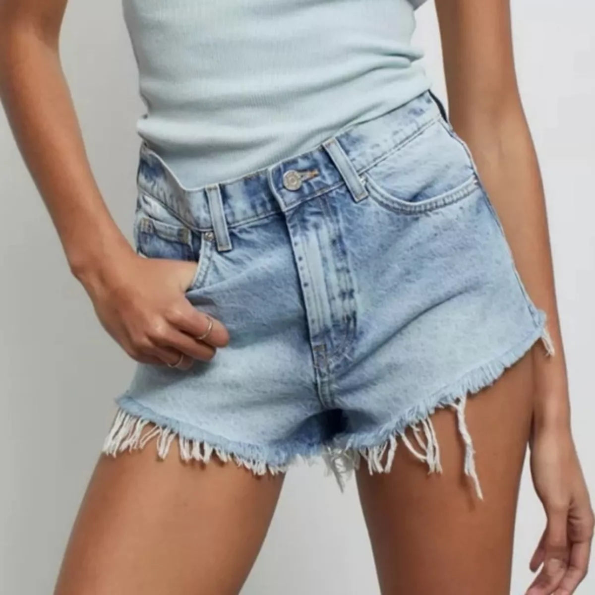 High waisted frayed store shorts