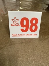 Classic Carl's Jr Table Tent Sign 98