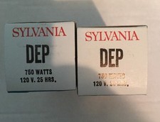 2 Two Sylvania Projector Bulb DEP Lamp Bulb 750 Watts NEW OLD STOCK IN BOX 