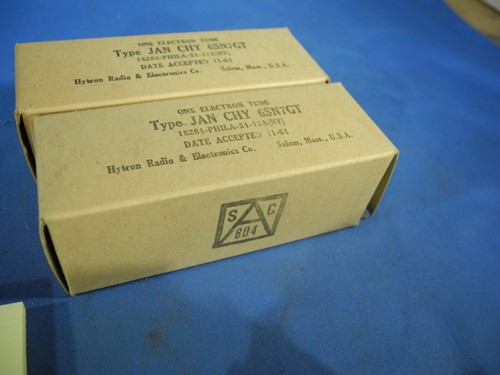 (2) NOS Hytron JAN CHY 6SN7GT, mil, black plates, Date Matched (TESTED W/ TV7) - Picture 9 of 9