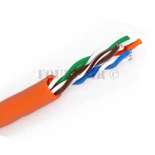 CAT5e CMR 350MHz Ethernet UTP Cable Orange 1000FT STRANDED BARE COPPER