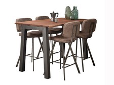 Bartisch Tisch Kellerbar Bareinrichtung 147x80 GREMO Massivholz Akazie Metall