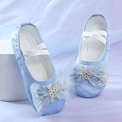 Kids Girl's Dancing Shoes Ballerinas Ballet Shoes Split Sole Band Stage Soft - Picture 72 of 106