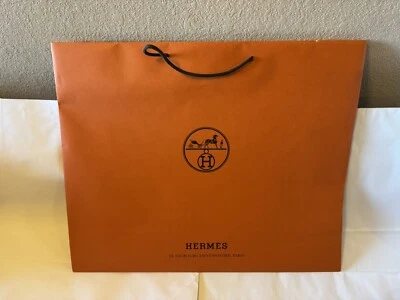 HERMÈS Hermes Orange Shopping Gift Paper Tote Super Large Bag 23.5 x 19.25 x 7.5