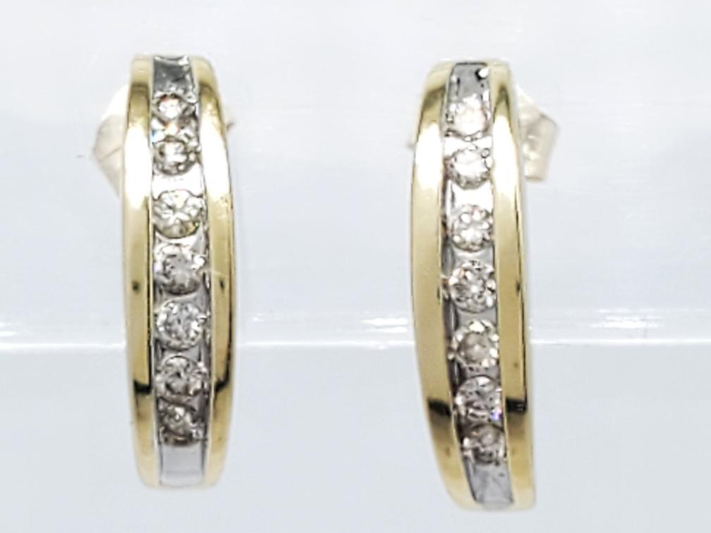 14K Solid Yellow Gold Diamond JHook Earrings (AP1108… Gem