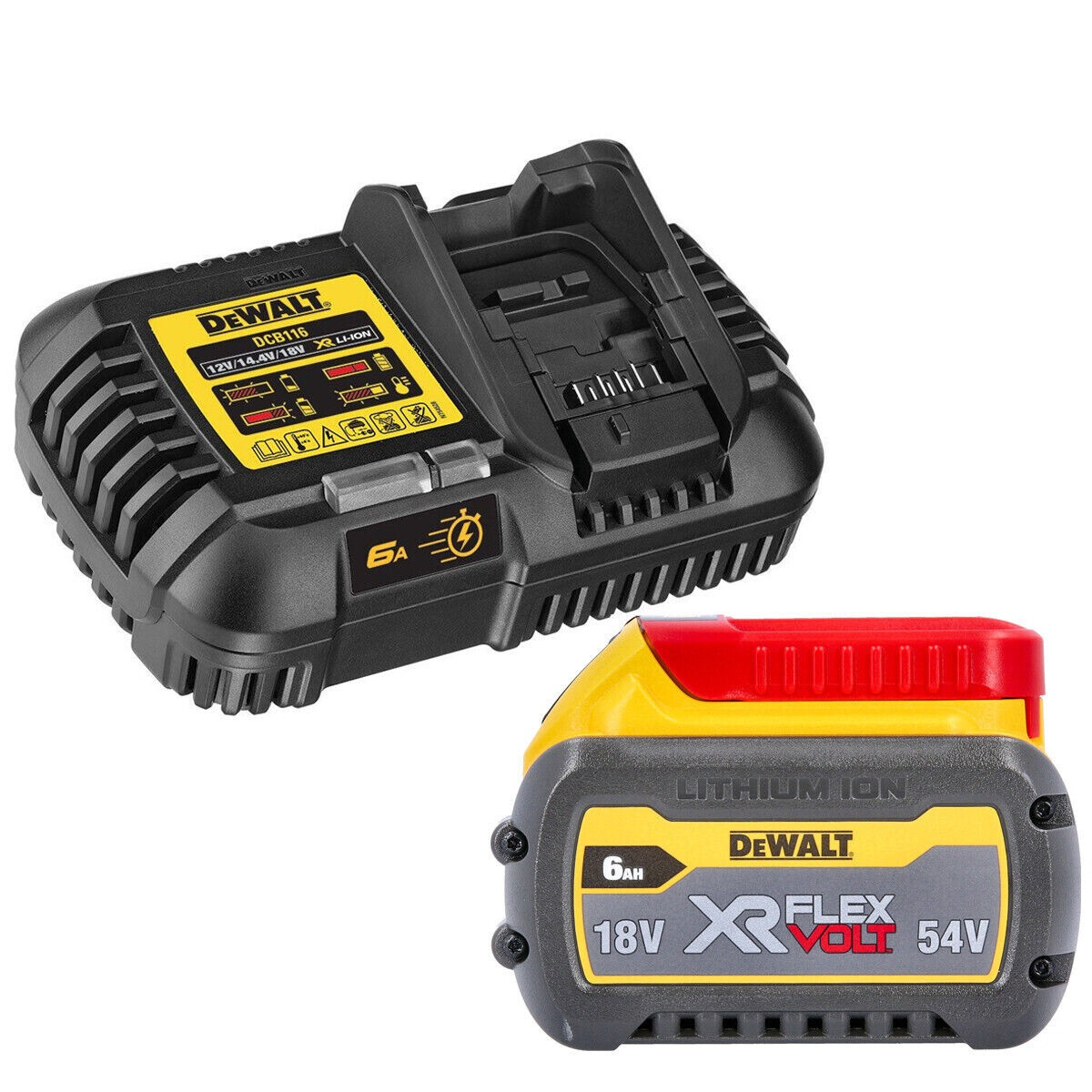 Dewalt DCB546 18V / 54V XR Flexvolt 6.0ah Battery With DCB116 Fast Charger