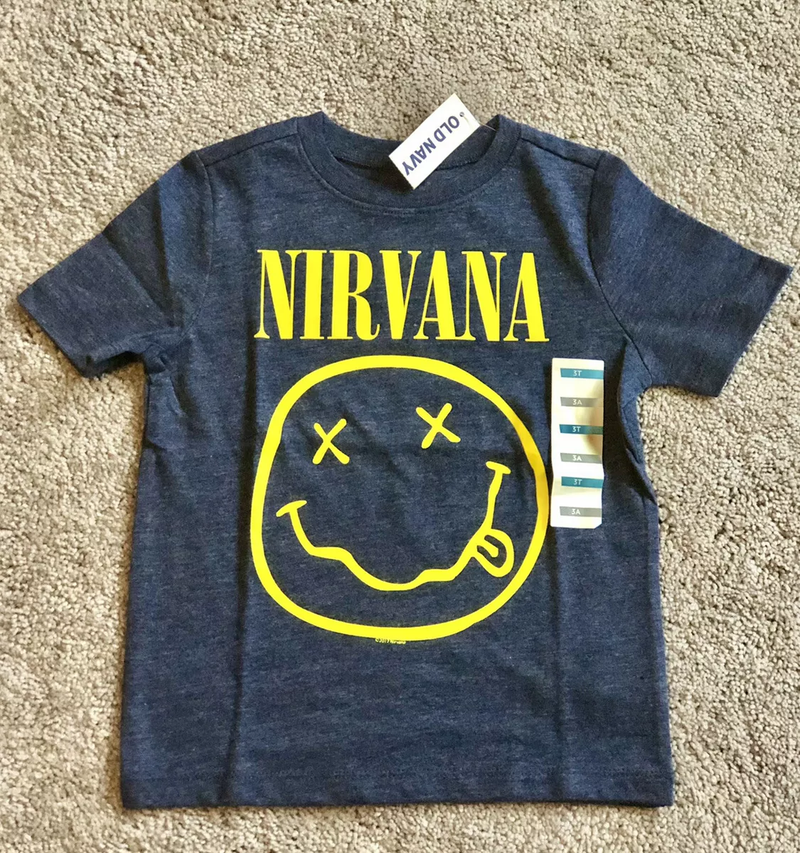 NWT Toddler Baby Boys OLD NAVY Collectabilitees NIRVANA Graphic T-Shirt Blue,  3T