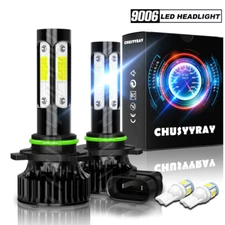 4-Sides Combo 9006 HB4 LED Headlight Bulbs High/Low Beam Super Bright White Kit