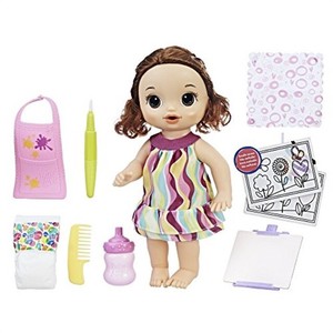  Baby  Alive  Finger Paint Baby  Brown  Hair  Doll Drinks 