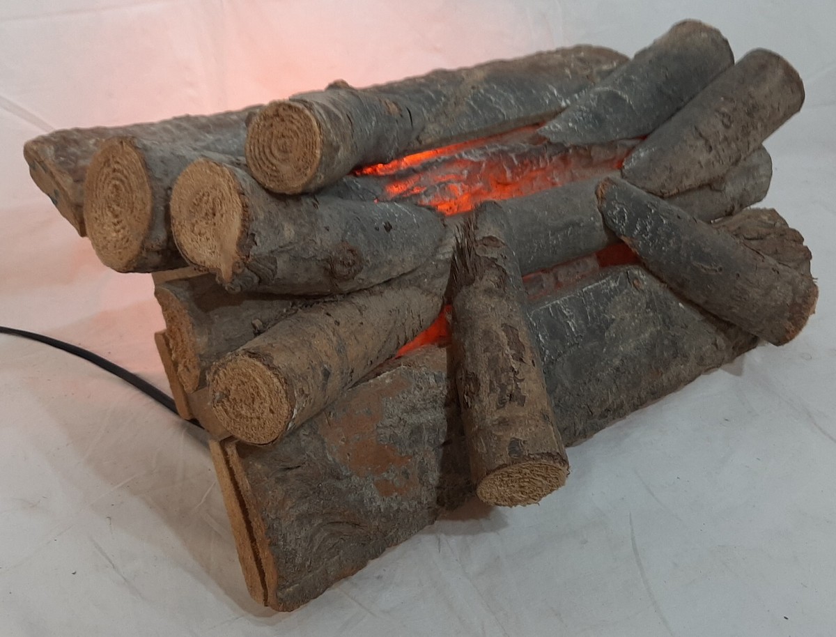 READ!* Vintage 1972 Birch Wood Logs Fireplace Insert Motion Lights Sound •  USA | eBay