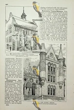 Victorian Architectural Design, Two Sided (1), Book Illustration, c1907