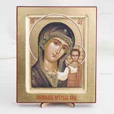 KAZAN MOTHER Of GOD Orthodox Handmade Icon Казанская Икона Богородицы 6.77x8.2"