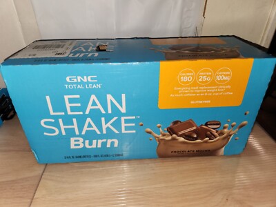 (GNC Total Lean) Lean Shake Burn - Chocolate Mocha  (Case Of 12) 14oz Bottles 