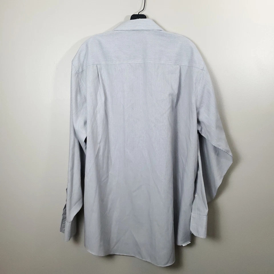 Camisa con botones Donald Trump Signature Collection para hombre 17,5 34/35 a rayas blanca Foto 2 de 4