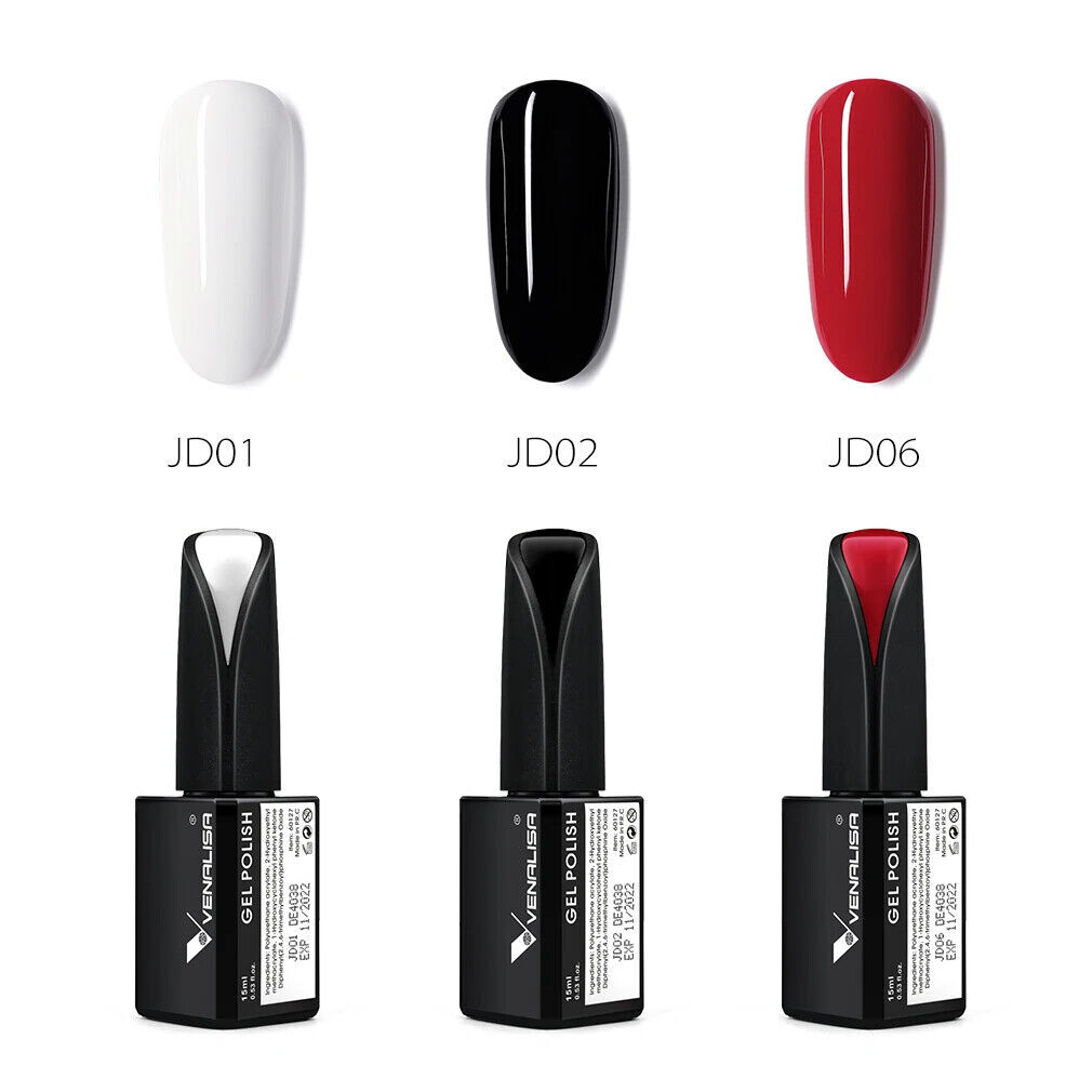 Gel Nail Polish Art Kit 15ml Venalisa Glitter Acrylic Paint Lacquer