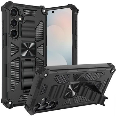 For Samsung S26+ Plus Case Shockproof with Stand and Metal Plate +Tempered Glass