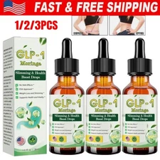 (1-3pcs) GLP-1 Moringa Slimming Health Boost Drops Liquid Weight Loss Drops 30ml