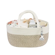 Large Baby Diaper Caddy Organizer for Girl Boy Rope Nursery Storage Bin Baske...